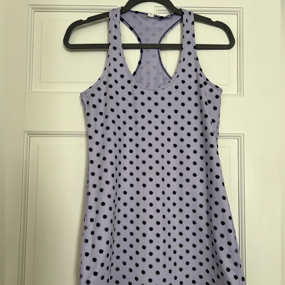 Lululemon Cool Racerback Tank High Noon Lilac Polka Dot